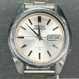 SEIKO セイコー 5ACTUS 5アクタス 7019-7040 メンズ 腕時計 アナログ 自動巻き 3針 21石 ラウンド デイデイト オールシルバー ステンレス