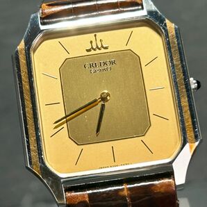 1970年代製 美品 SEIKO セイコー CREDOR クレドール 9300-5340 腕時計 クオーツ アナログ ヴィンテージ ゴールド 諏訪精工舎 電池交換済みの画像1