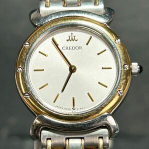 美品 SEIKO セイコー CREDOR クレドール 18K 18金 45g 5A70-0040 腕時計 クオーツ アナログ シルバー ゴールド 新品電池交換済 動作確認済の画像3