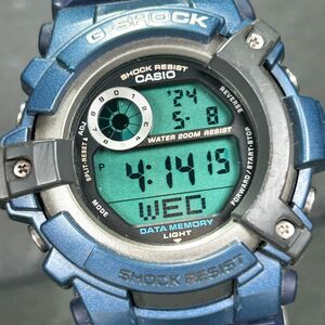 希少 美品 CASIO カシオ G-SHOCK ジーショック G-2500 腕時計 クオーツ デジタル 多機能 布製ベルト ブルー 新品電池交換済み 動作確認済み