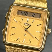 1970年代製 SEIKO セイコー QUARTZ クオーツ ハイブリッド H557-5080 腕時計 アナデジ ゴールド 諏訪精工舎 ステンレススチール メンズ_画像2