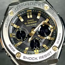 美品 CASIO カシオ G-SHOCK ジーショック G-STEEL ジースチール GST-W110D-1A9 腕時計 電波ソーラー アナデジ 多機能 ゴールド ステンレス_画像1