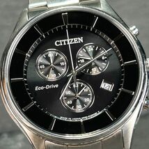 美品 CITIZEN COLLECTION シチズン コレクション AT2360-59E 腕時計 エコドライブ ソーラー クロノグラフ カレンダー ブラック 動作確認済_画像1