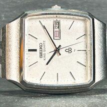 1970年代製 SEIKO セイコー KING QUARTZ キングクオーツ 5856-5000 腕時計 アナログ カレンダー 亀戸製 ヴィンテージ ステンレススチール_画像4
