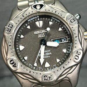 SEIKO セイコー SCUBA200 AGS 5M23-7A30 腕時計 オートリレー アナログ デイデイトカレンダー 回転ベゼル ダイバーズウォッチ チタニウム