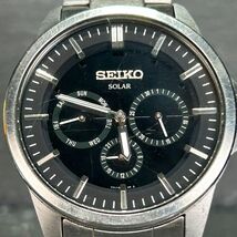 SEIKO セイコー SPIRIT SMART スピリット スマート SBPV011 腕時計 ソーラー アナログ カレンダー ブラック文字盤 メンズ 動作確認済み_画像3