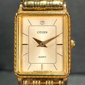 CITIZEN シチズン 6031-G10495 腕時計 アナログ クオーツ ゴールド文字盤 メタルバンド ステンレススチール スクエア メンズ ゴールド