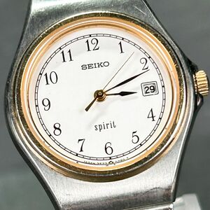 1970年代製 美品 SEIKO セイコー SPIRIT スピリット 3E22-0050 腕時計 クオーツ アナログ カレンダー ヴィンテージ 諏訪精工舎 電池交換済