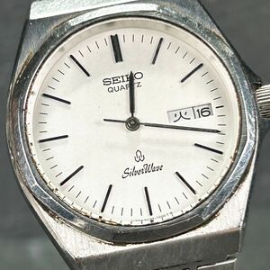 1970年代製 SEIKO セイコー silver wave シルバーウェーブ 6433-7000 腕時計 クオーツ アナログ カレンダー 諏訪精工舎 新品電池交換済み
