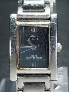 ANNE KLEIN II アンクライン 753H アナログ クォーツ 腕時計 ブラック文字盤 メタルベルト ステンレス スモールサイズ 新品電池交換済み
