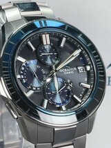 世界限定1500本 美品 江戸切子 サファイアガラスベゼル CASIO カシオ OCEANUS オシアナス マンタ OCW-S4000C-1AJF 腕時計 ソーラー電波_画像2