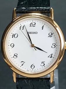 SEIKO セイコー セレクション ペアクォーツ SCDP030 アナログ クォーツ 腕時計 ホワイト文字盤 ゴールドケース レザーベルト 電池交換済み