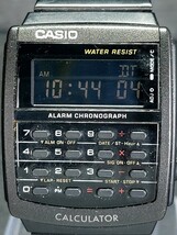 CASIO カシオ データバンク CA-506B-1A デジタル 多機能 腕時計 オールブラック 計算機 メタルベルト ステンレススチール 動作確認済み_画像1