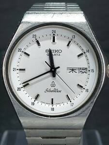 SEIKO セイコー SILVERWAVE シルバーウェーブ 8229-6040 アナログ クォーツ 腕時計 3針 ホワイト文字盤 デイデイトカレンダー ステンレス