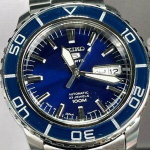 新品 SEIKO5 SPORTS セイコー5 スポーツ 腕時計 自動巻き SNZH53J1 メカニカル アナログ ブルー デイデイト カレンダー 海外モデル