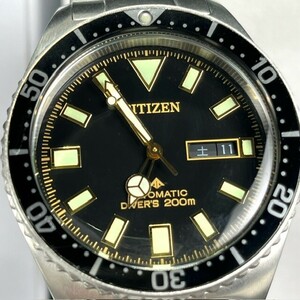 超美品 シチズン プロマスター マリン CITIZEN PROMASTER MARINE エコドライブ 自動巻き ふじつぼ Diver 200m ダイバー 腕時計 NY0125-83E