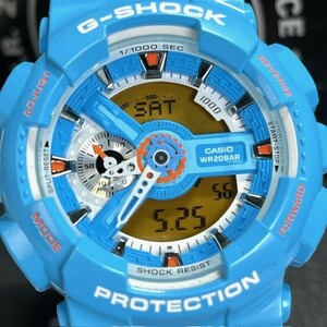 限定 新品 CASIO G-SHOCK カシオ ジーショック GA-110NC-2A 腕時計 クオーツ アナログ デジタル ワールドタイム メンズ ブルー オレンジ