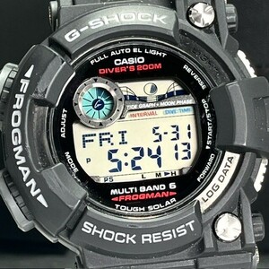 超美品 CASIO カシオ G-SHOCK ジーショック FROGMAN フロッグマン GWF-1000-1JF デジタル ブラック 電波ソーラー 腕時計 200m潜水用防水