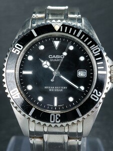 CASIO Casio Submarine Divers MTD-1043 мужской аналог кварц наручные часы черный циферблат Date metal ремень новый товар батарейка заменена 