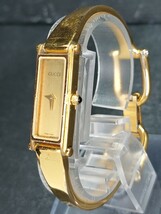 GUCCI グッチ 1500L アナログ クォーツ 腕時計 オールゴールド ブレスレットタイプ ステンレススチール スモールサイズ 新品電池交換済み_画像3