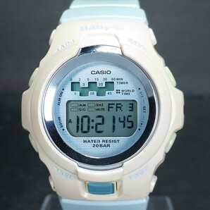 CASIO カシオ Baby-G ベビージー Puppy's Garden BG-1001PP-2 デジタル 腕時計 シアンブルー ホワイト ラバーベルト ステンレス 電池交換済の画像2