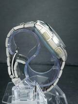 CITIZEN シチズン Q&Q キューアンドキュー MCS1-301 メンズ デジタル アナログ 電波ソーラー 多機能 腕時計 ホワイト文字盤 メタルベルト_画像5