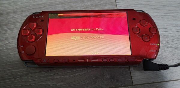 【画面難アリ】SONY PlayStation Portable PSP-3000 本体 レッド 未検品ジャンク 通電確認済
