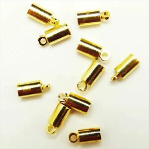 カツラ ゴールド 太さ4mm 10個セット 金 キャップ パーツ 紐留め ヒモ留め タッセル アクセサリー チャーム エンドパーツ ピアス kspts