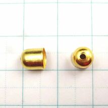 円柱キャップ ゴールド 太さ6mm 10個セット 金 タッセルキャップ カツラ アクセサリー パーツ フリンジ 蓋 チャーム エンドパーツ kspts_画像2