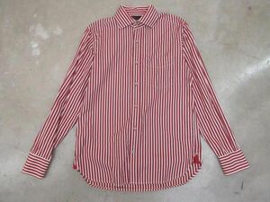 ゆうパケットOK TOMMY HILFIGER トミーヒルフィガー ストライプ 長袖 シャツ sizeS/白ｘ赤 ■◇