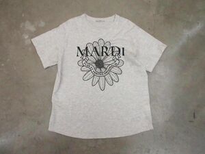 ゆうパケットOK Mardi Mercredi マルディメクルディ プリント Tシャツ グレー ■◇