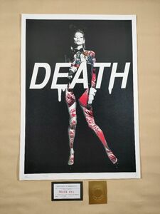 #005 DEATH NYC 世界限定ポスター 現代アート ポップアート デスガール モデル 浮世絵 葛飾北斎 富嶽三十六景 神奈川沖浪裏 刺青