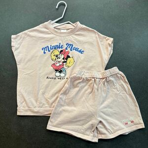 バースデイ　しまむら　フタフタ　futafuta ディズニー　ミニー　ミキミニ レトロミッキー　セットアップ　Tシャツ 半袖 夏服