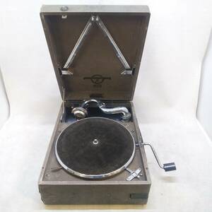 *Columbiako rom Via No.204 portable gramophone SP record Showa Retro present condition operation junk treatment *C2558