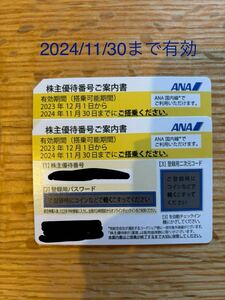 ANA 株主優待券 2枚　送料込み　2024/11/30まで　全日空