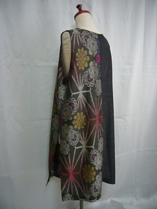 [ special price ]* kimono remake * width of a garment 55 rank * Ooshima pongee ×.. Ooshima * long the best One-piece * remake atelier 