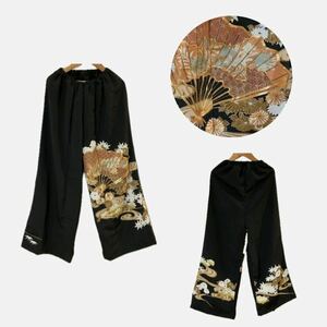 широкий брюки tomesode переделка для мужчин и женщин кимоно куротомэсодэ кимоно переделка retro обычно надеты формальный свадьба party старый ткань цветок .