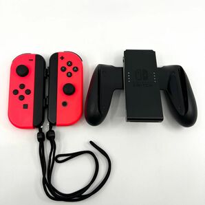 Nintendo Switch Joy-Con ネオンレッド LR グリップ セット 