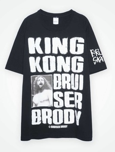 L 即決 HxS KING KONG BRUISER BRODY T BLACK Tee Tシャツ キングコング ブルーザーブロディ 廣田彩玩所 hs 新品 ゴリラ獣