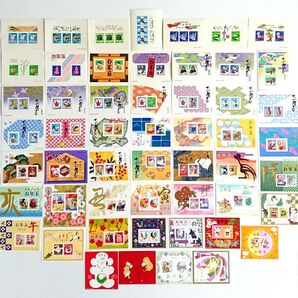 極上美品/お年玉年賀シート/昭和47年~令和6年/53枚/完品セット/NH/シワ無/シミ無/糊艶良好/カタ価13,800円№691