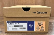 新品未使用 27.0cm EEE ミズノ/mizuno プロテクティブスニーカー オールマイティ LSⅡ11L 安全靴 F1GA210009 黒/ブラック ダークシルバー_画像5