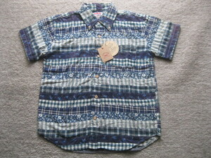  child. patchwork * shirt size 140 blue series India made new goods U*BOAT