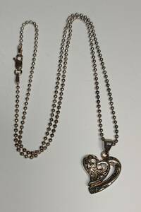 < б/у > гавайская бижутерия Heart подвеска серебряный 925