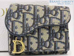  Christian Dior Toro ta-ob leak ja card three folding purse compact purse S5653CTZQ_M928 navy 
