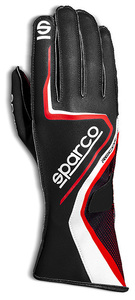 SPARCO（スパルコ） カートグローブ RECORD ブラックxレッド Mサイズ 外縫い 調整ストラップ シリコングリップ