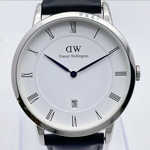 【56904】 ダニエルウェリントン　Daniel Wellington　メンズ腕時計　B38S10　SS　革　QZ　箱、説明書付き