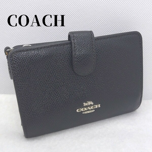 コーチ　２つ折り財布　黒　COACH