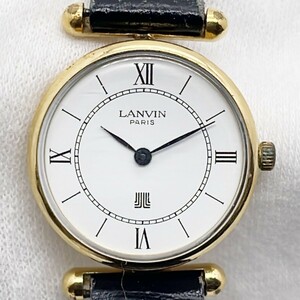 [59106] Lanvin LANVIN lady's wristwatch leather SS/GP hand winding 