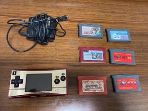  Game Boy Micro body Famicom color +AC adaptor + Game Boy Advance soft 6ps.