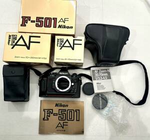 動作未確認　Nikon F-501 AF カメラ　LENS/35-70mm 70-210mm セット売り　箱付き　1円スタート